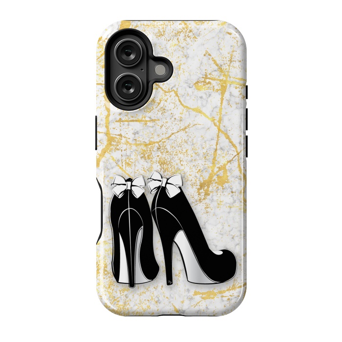 iPhone 16 StrongFit Luxury Golden Marble Heels by Martina