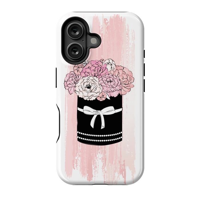 iPhone 16 StrongFit Flower Box with pink Peonies by Martina