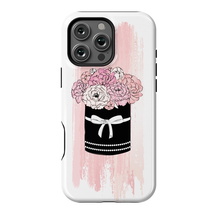 iPhone 16 Pro Max StrongFit Flower Box with pink Peonies by Martina