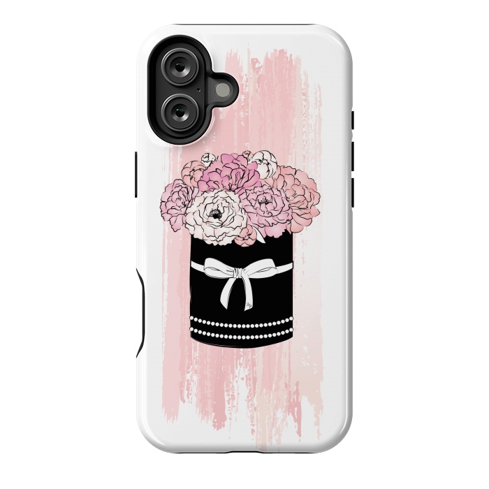 iPhone 16 Plus StrongFit Flower Box with pink Peonies by Martina