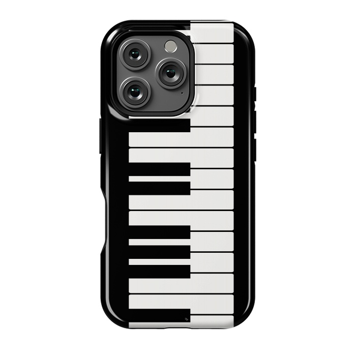 iPhone 16 Pro StrongFit Black and white piano keys music instrument by Martina