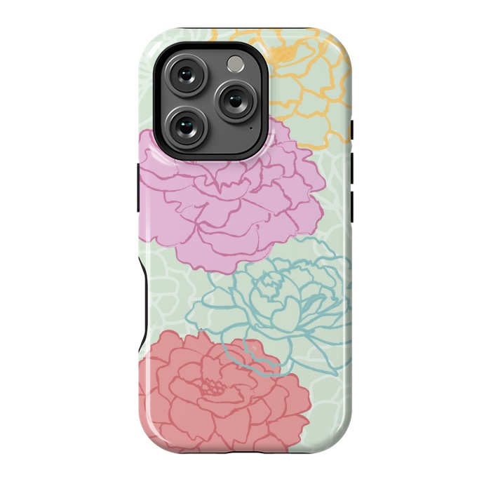 iPhone 16 Pro StrongFit Pretty pastel peonies by Martina