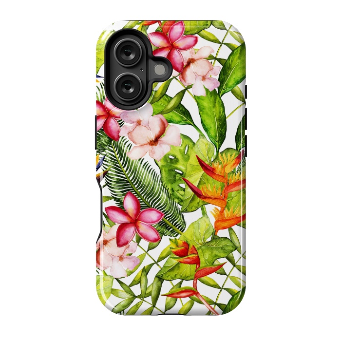 iPhone 16 StrongFit Aloha Tropical Flower Jungle Pattern by  Utart