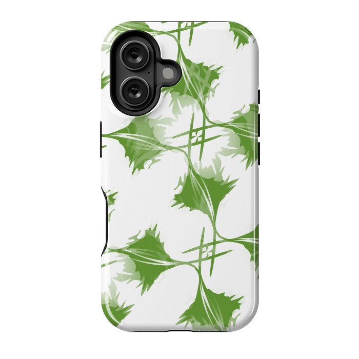 iPhone 16 StrongFit Green Leaves by Creativeaxle