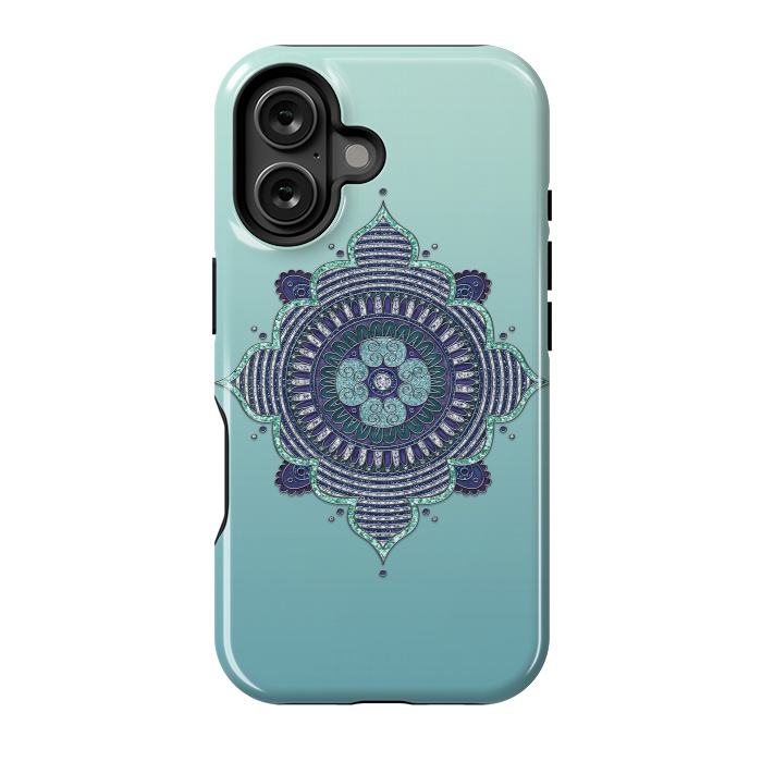 iPhone 16 StrongFit Precious Turquoise Mandala Ornament by Andrea Haase