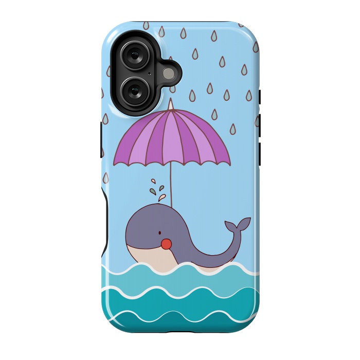 iPhone 16 StrongFit Swimming Whale by Creativeaxle