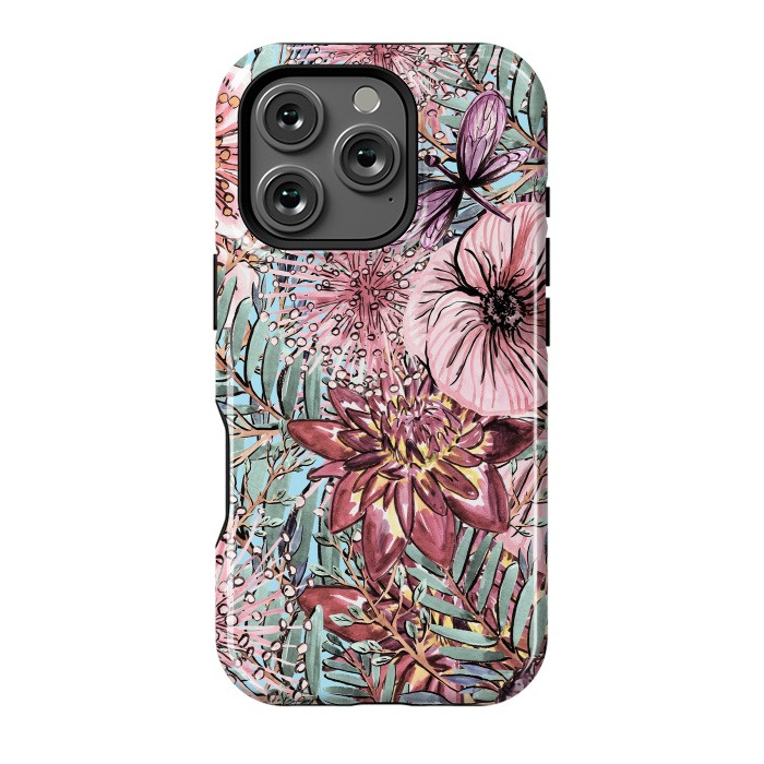 iPhone 16 Pro StrongFit Tropical Vintage Flower Pattern by  Utart