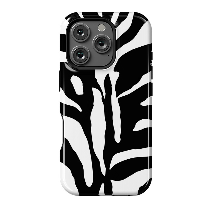 iPhone 16 Pro StrongFit Black And White Zebra Print 2 by Andrea Haase