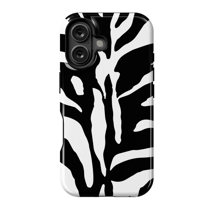 iPhone 16 StrongFit Black And White Zebra Print 2 by Andrea Haase