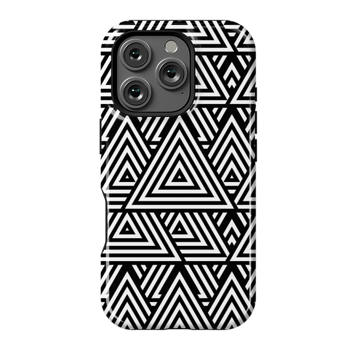 iPhone 16 Pro StrongFit Black White Triangle Pattern by Andrea Haase