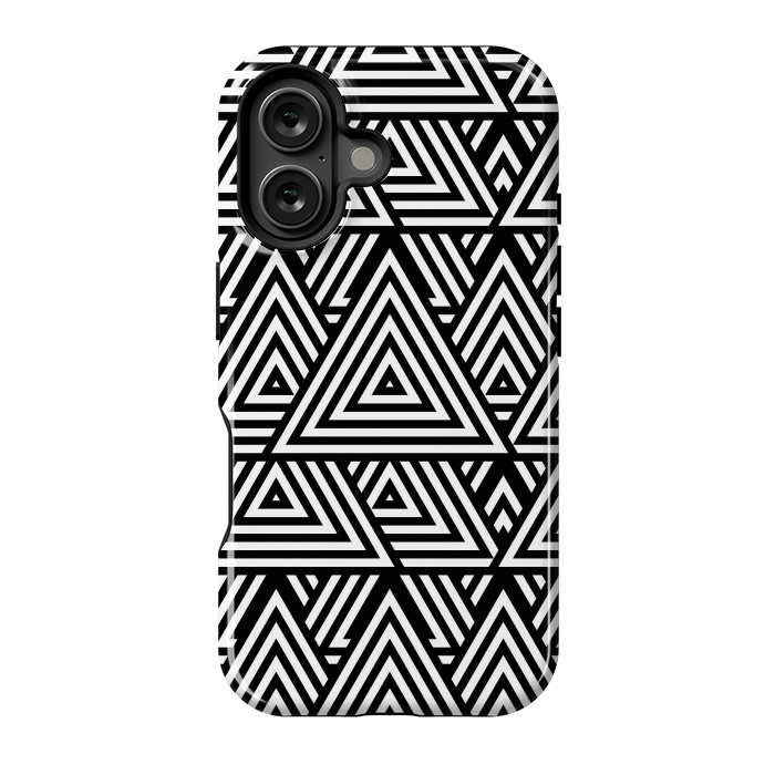 iPhone 16 StrongFit Black White Triangle Pattern by Andrea Haase