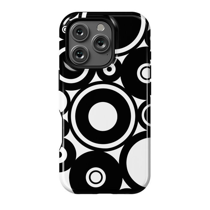 iPhone 16 Pro StrongFit Pop-Art Black White Circles by Andrea Haase