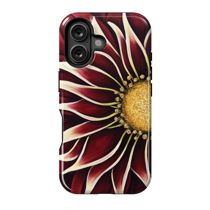 iPhone 16 StrongFit Crimson Zinnia by Denise Cassidy Wood