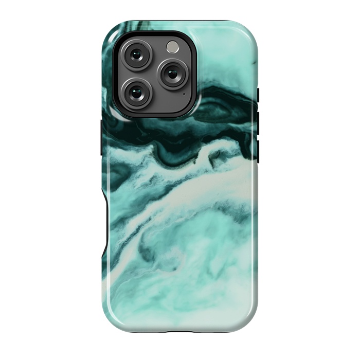 iPhone 16 Pro StrongFit Abstract marbling mint by Mmartabc