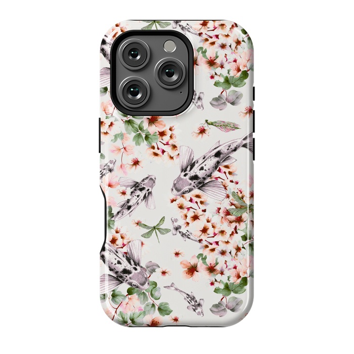 iPhone 16 Pro StrongFit Asian pattern fish bloom by Mmartabc