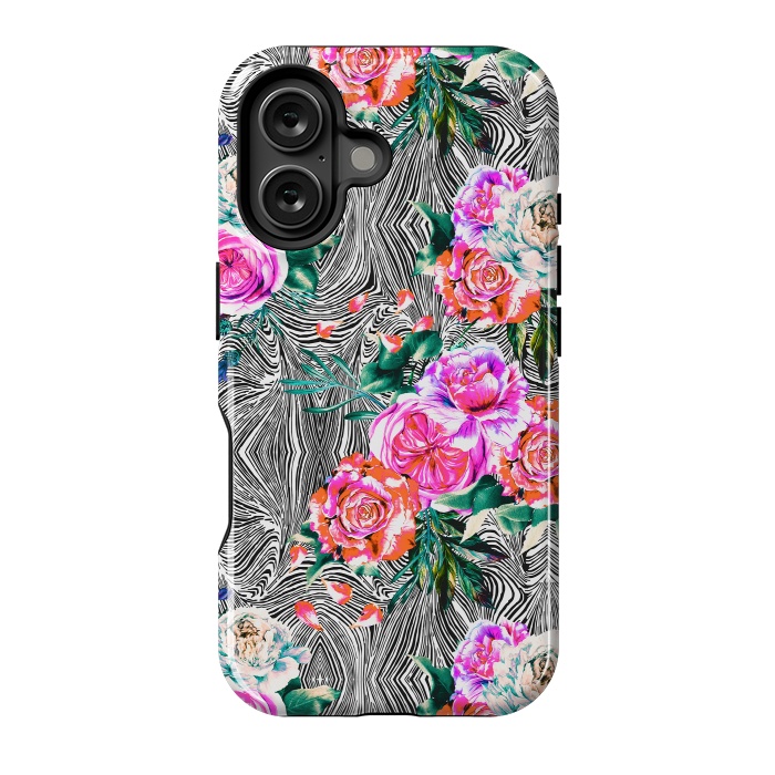 iPhone 16 StrongFit Flowery on linear mosaic by Mmartabc