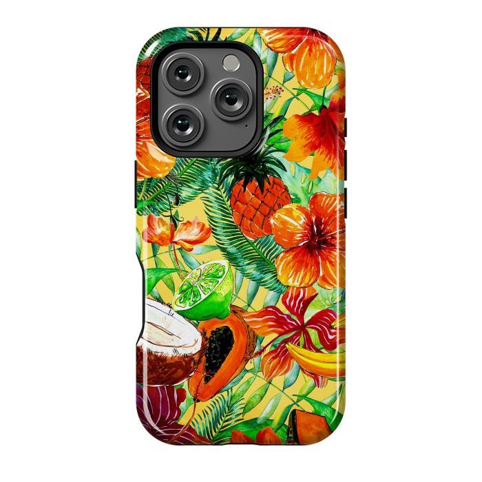 iPhone 16 Pro StrongFit Aloha Tropical Fruits and Flowers by  Utart