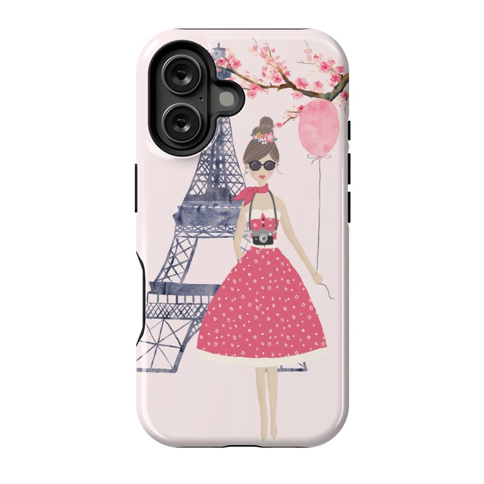 iPhone 16 StrongFit Trendy Girl in Spring in Paris by DaDo ART