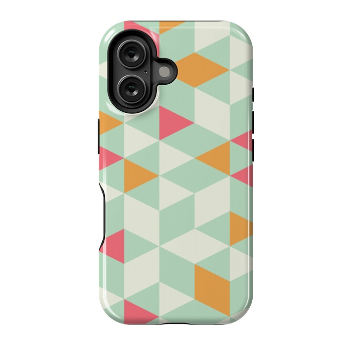 iPhone 16 StrongFit Geometric Mint Pattern 014 by Jelena Obradovic