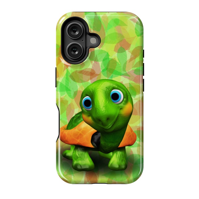 iPhone 16 StrongFit Green Turtle Baby 3D by BluedarkArt