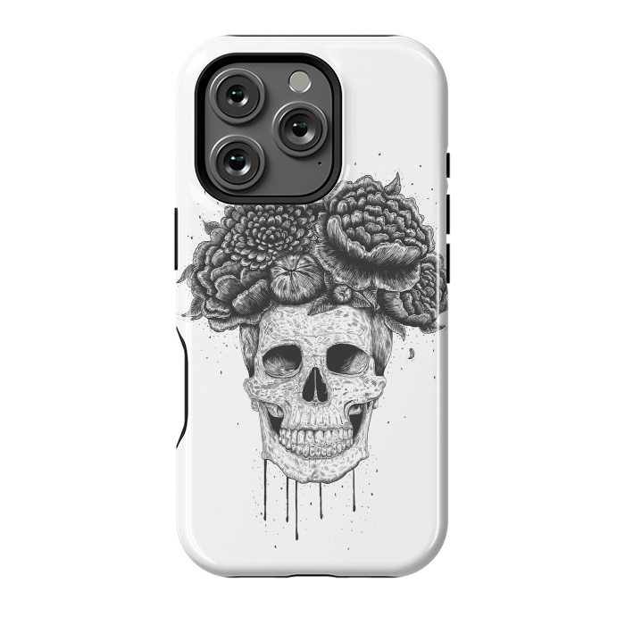 iPhone 16 Pro StrongFit Skull with flowers by kodamorkovkart