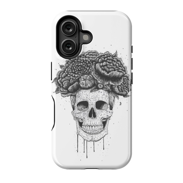 iPhone 16 StrongFit Skull with flowers by kodamorkovkart