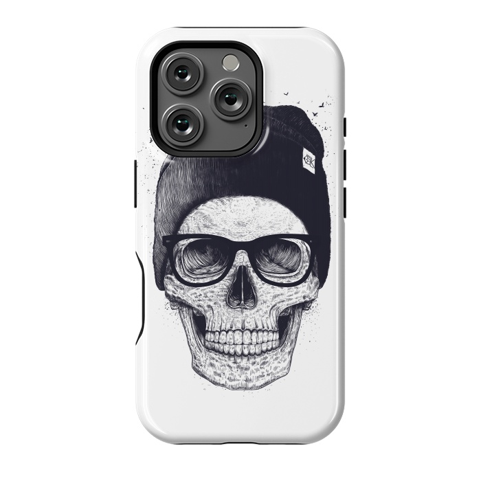 iPhone 16 Pro StrongFit Black skull in hat by kodamorkovkart