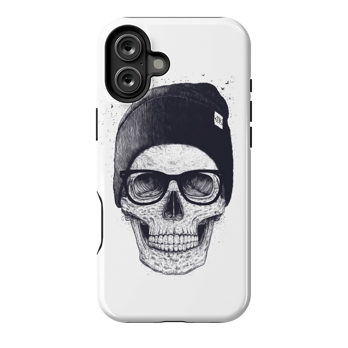 iPhone 16 Plus StrongFit Black skull in hat by kodamorkovkart