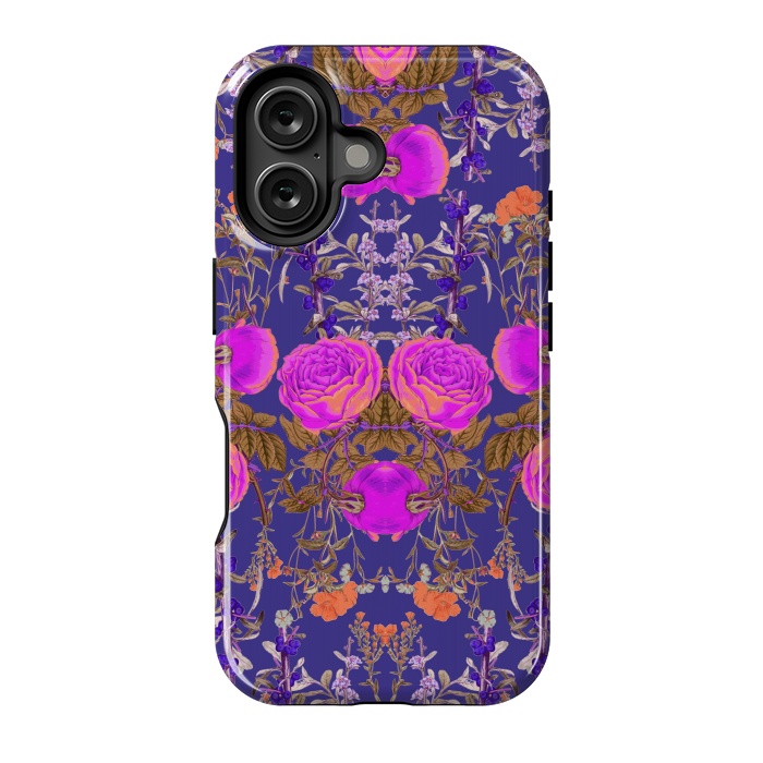 iPhone 16 StrongFit Vibrant Botanic (Blue) by Zala Farah