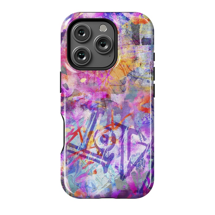 iPhone 16 Pro StrongFit Pink Grunge Graffiti Wall by Andrea Haase