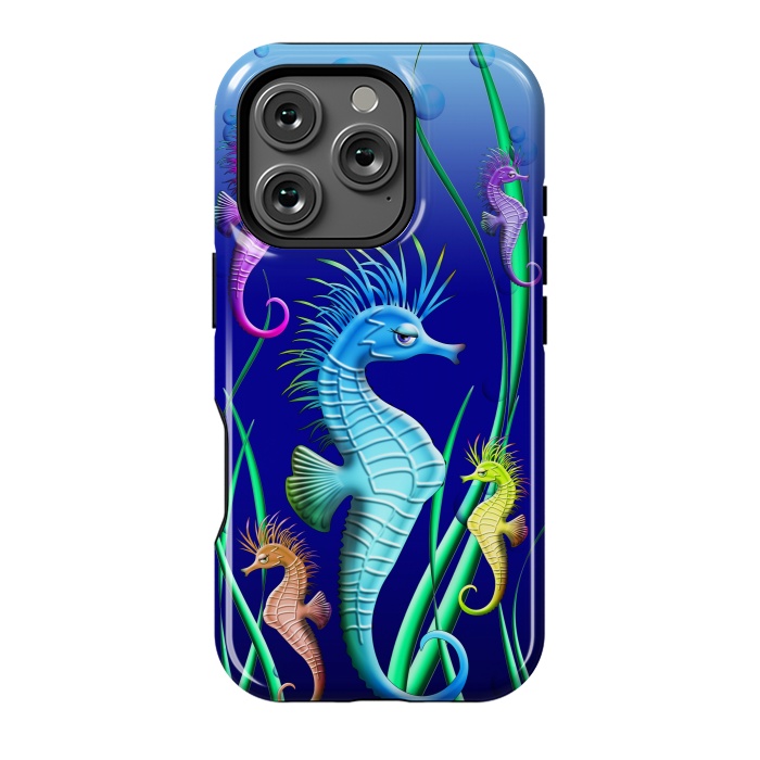 iPhone 16 Pro StrongFit Seahorses Underwater Scenery by BluedarkArt