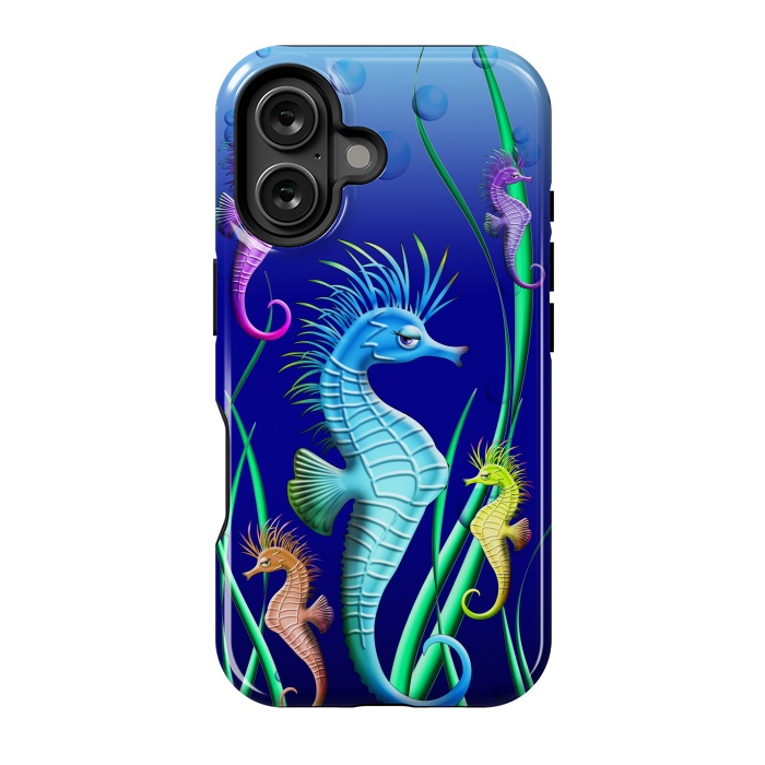 iPhone 16 StrongFit Seahorses Underwater Scenery by BluedarkArt