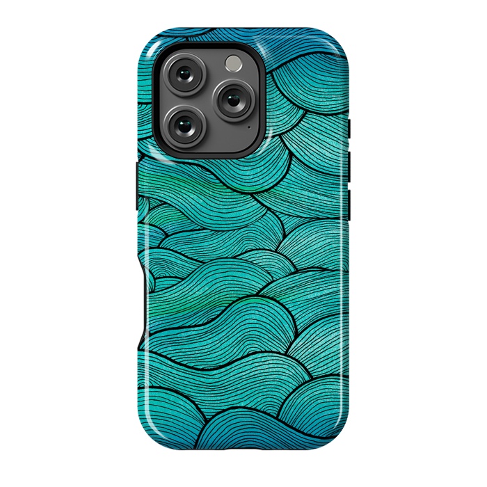 iPhone 16 Pro StrongFit sea waves by Pom Graphic Design