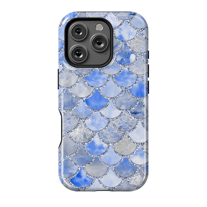 iPhone 16 Pro StrongFit Blue and Silver Mermaid Scales by  Utart