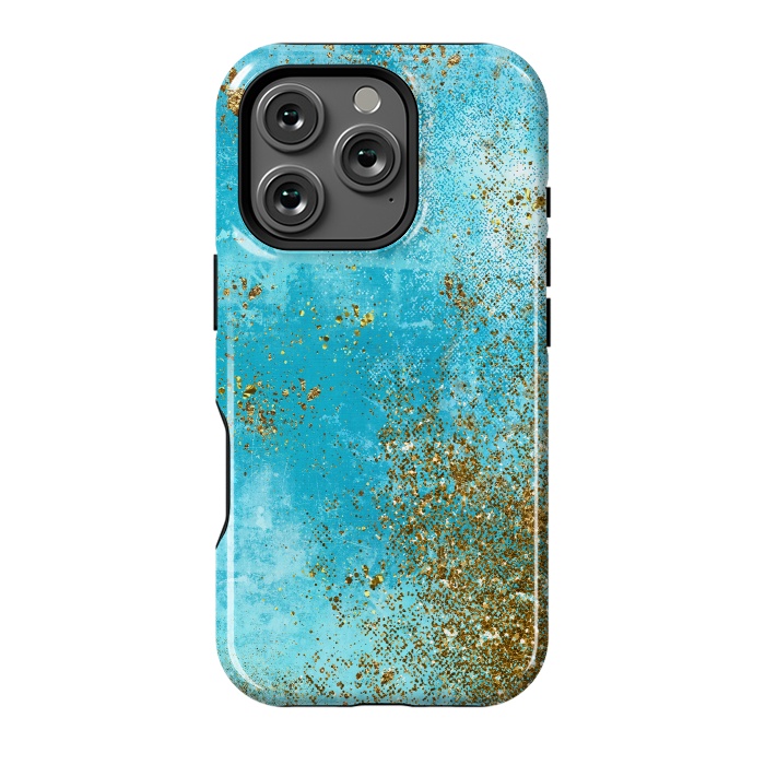 iPhone 16 Pro StrongFit Teal and Gold Mermaid Ocean Seafoam by  Utart