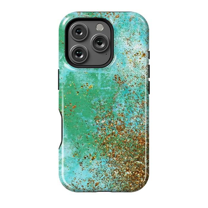 iPhone 16 Pro StrongFit Green and Gold Mermaid Glitter SeaFoam by  Utart