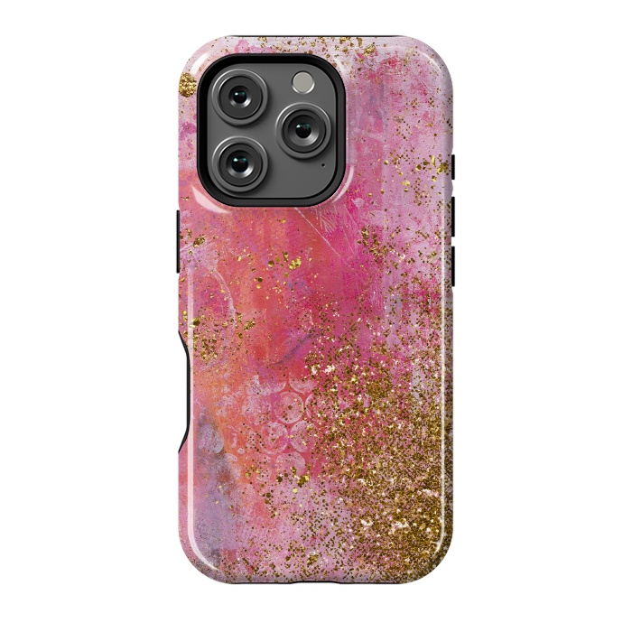 iPhone 16 Pro StrongFit Pink and Gold Mermaid Glitter Seafoam by  Utart