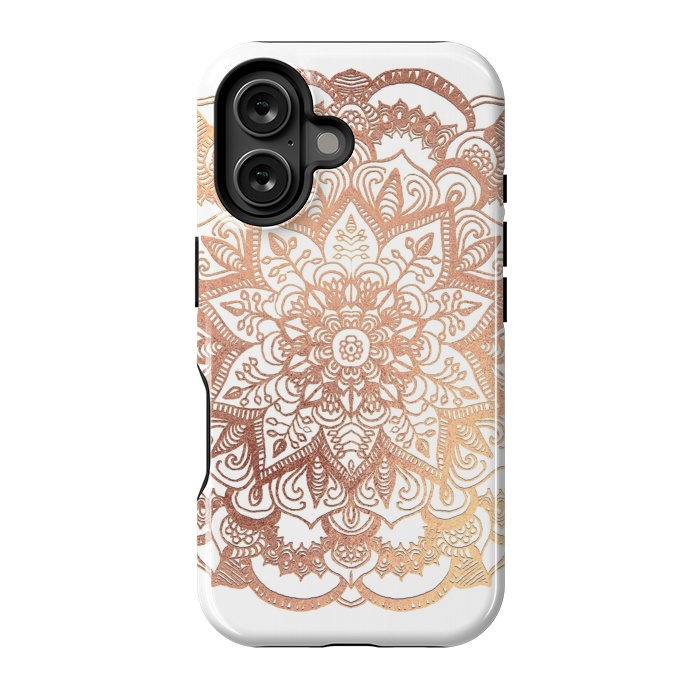 iPhone 16 StrongFit Mandala Rose-Gold Shine by ''CVogiatzi.