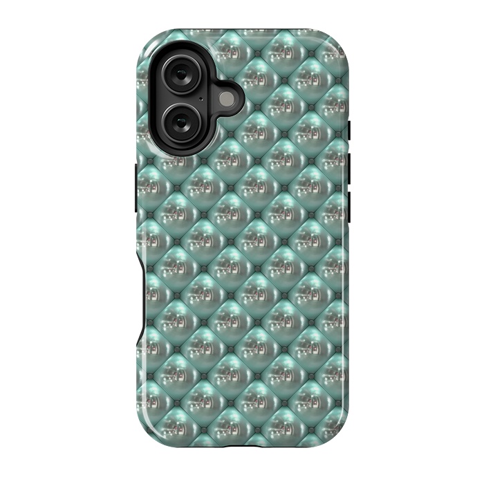 iPhone 16 StrongFit Shiny Turquoise Pearls 2 by Andrea Haase