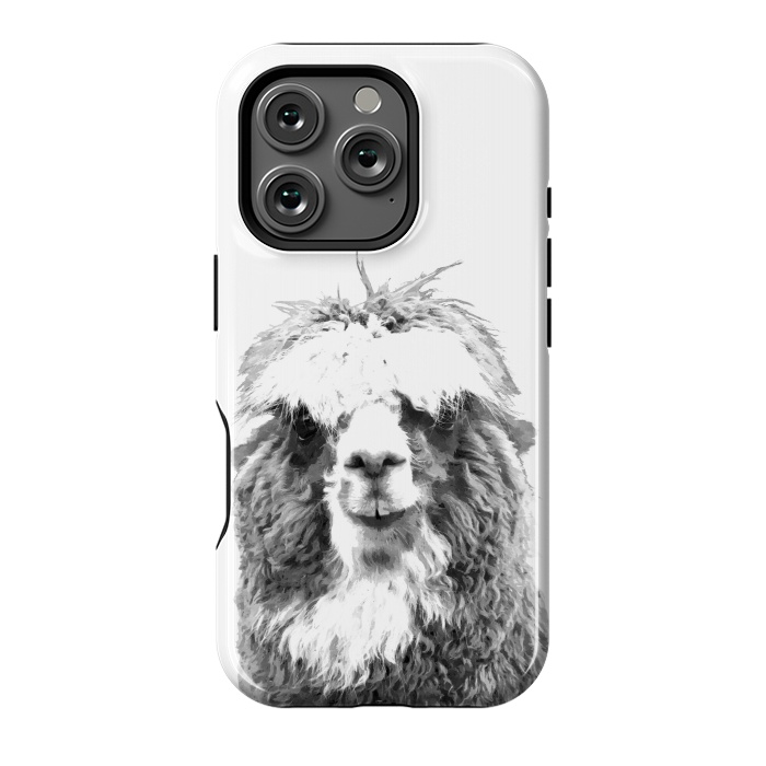 iPhone 16 Pro StrongFit Black and White Alpaca by Alemi