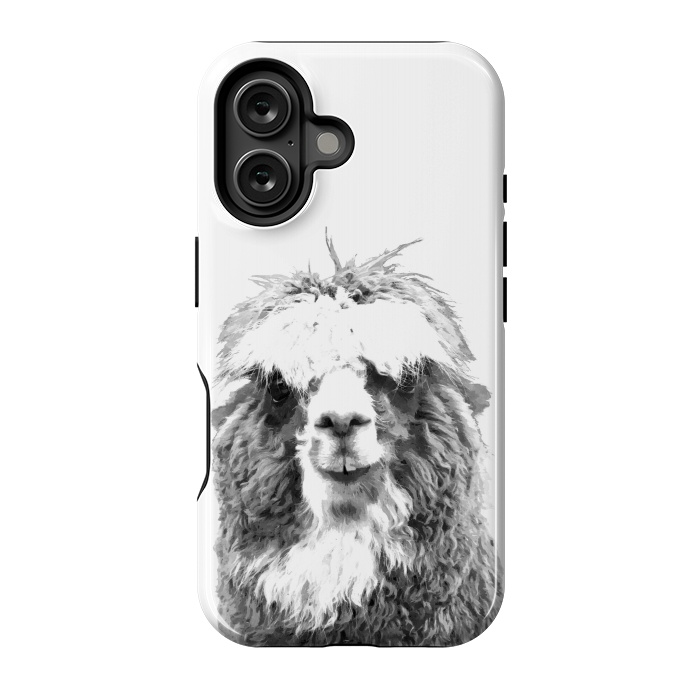 iPhone 16 StrongFit Black and White Alpaca by Alemi