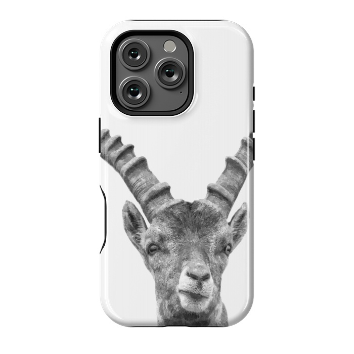 iPhone 16 Pro StrongFit Black and White Capricorn by Alemi