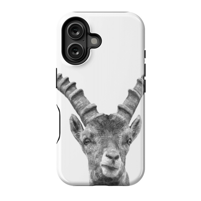 iPhone 16 StrongFit Black and White Capricorn by Alemi