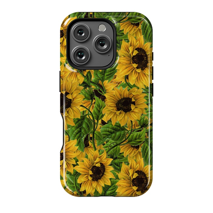 iPhone 16 Pro StrongFit Vintage Sunflower Pattern by  Utart