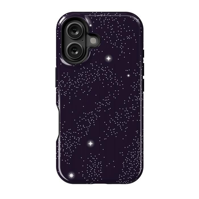 iPhone 16 StrongFit Universe with planets and stars seamless pattern, cosmos starry night sky 005 by Jelena Obradovic