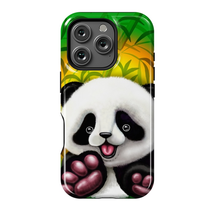 iPhone 16 Pro StrongFit Panda Baby Bear Cute and Happy by BluedarkArt