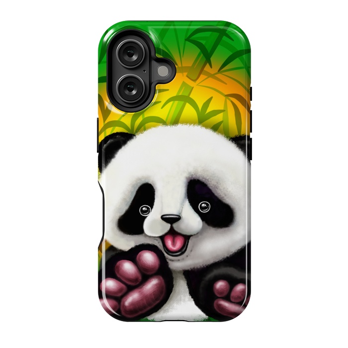 iPhone 16 StrongFit Panda Baby Bear Cute and Happy by BluedarkArt