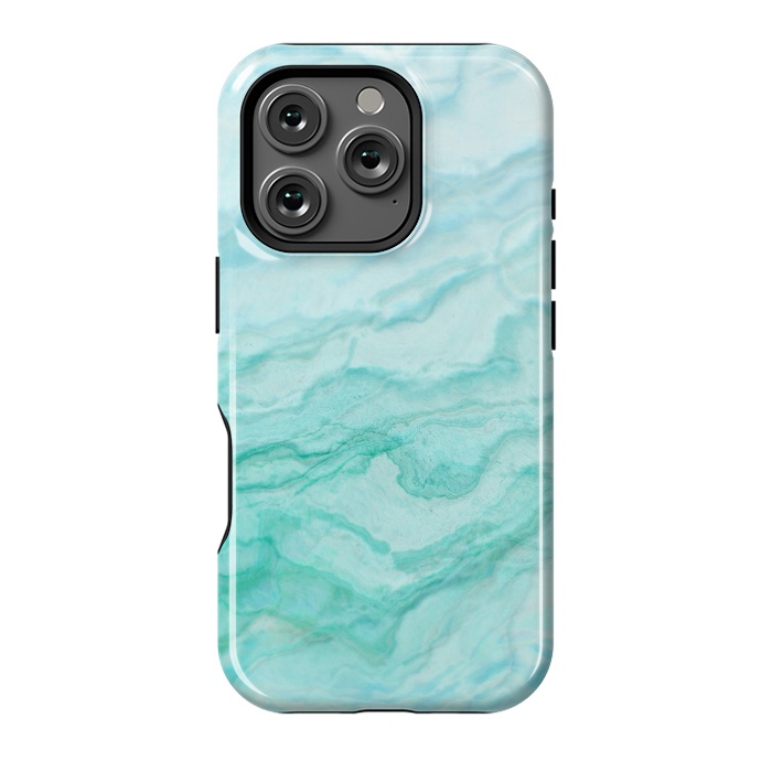 iPhone 16 Pro StrongFit Teal and Turquoise Marble Ink by  Utart