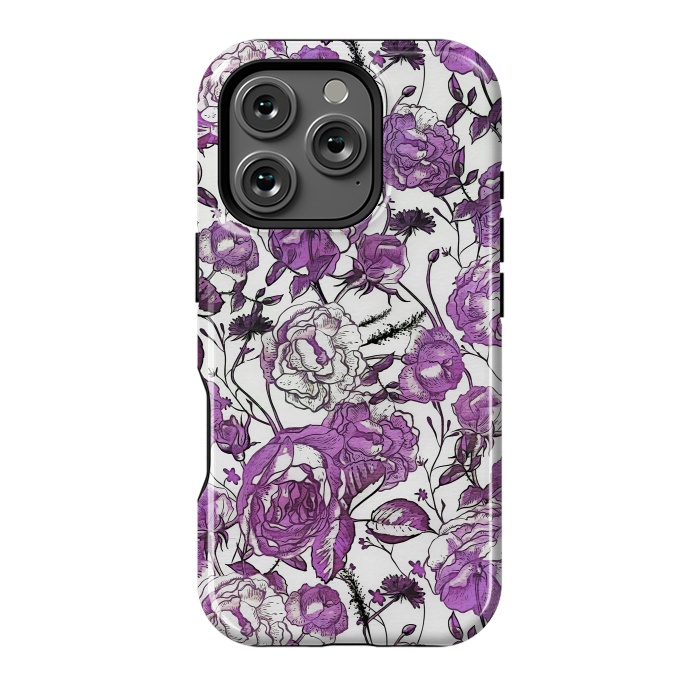 iPhone 16 Pro StrongFit Nostalgic Purple Flower Pattern by Andrea Haase