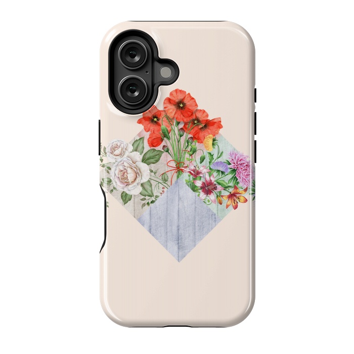 iPhone 16 StrongFit Floral Blocks by Creativeaxle